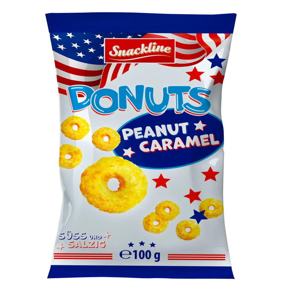 Karamellás-mogyorós fánk alakú snack (100g)