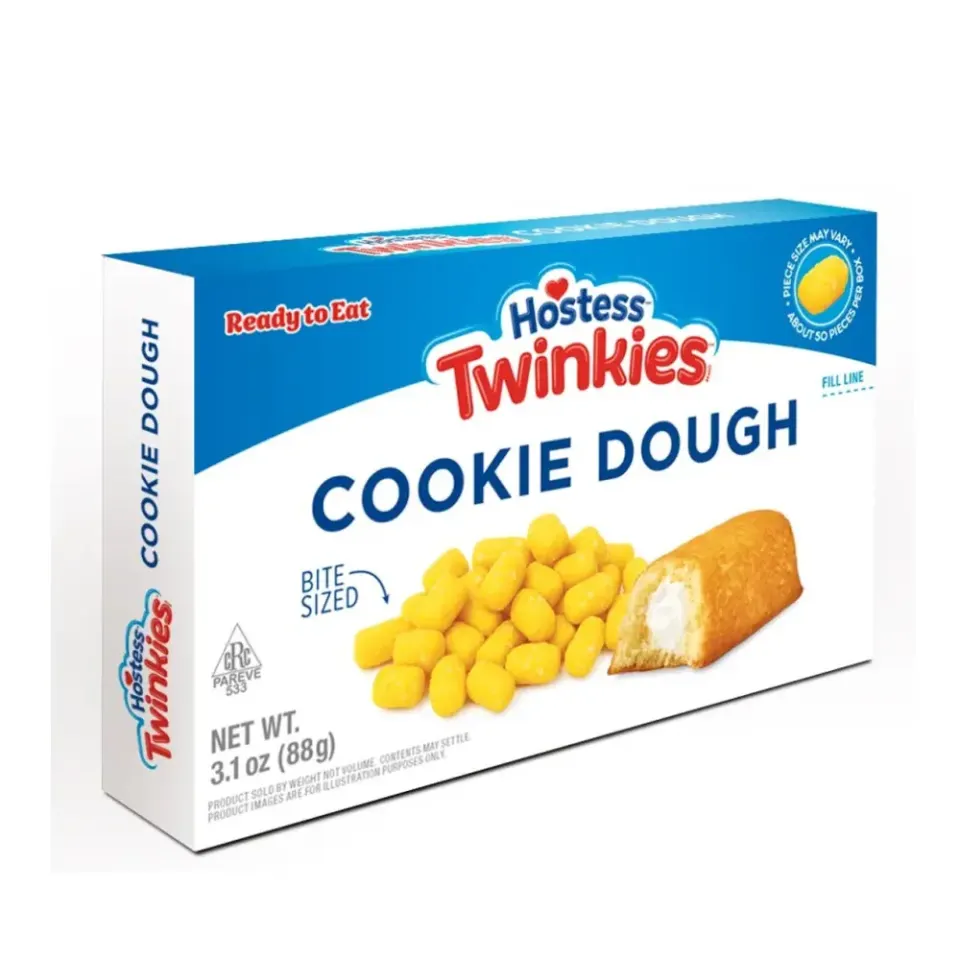 Hostess Twinkies Cookie Dough – Bitesize piskóta falatkák krémes sütitészta ízű töltelékkel (88g)