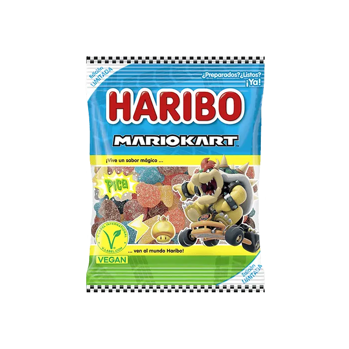 Haribo Mario Kart Pica - Vegán, savanyú gumicukor (80g)