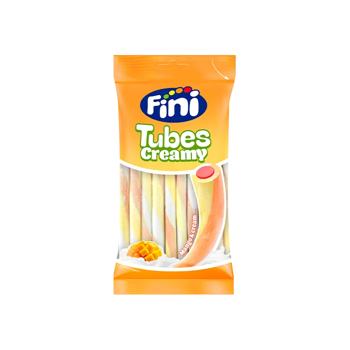 Fini Tubes Krémes Mangós Gumicukor Szálak (80g)